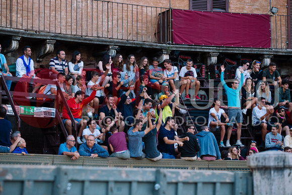 Prove di notte dei cavalli per Palio di Siena del 16 agosto 2018